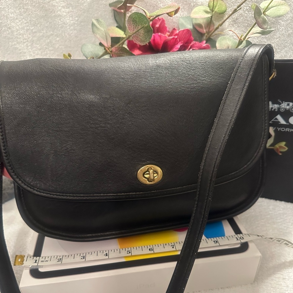 Coach Patricia Black Leather Shoulder Bag